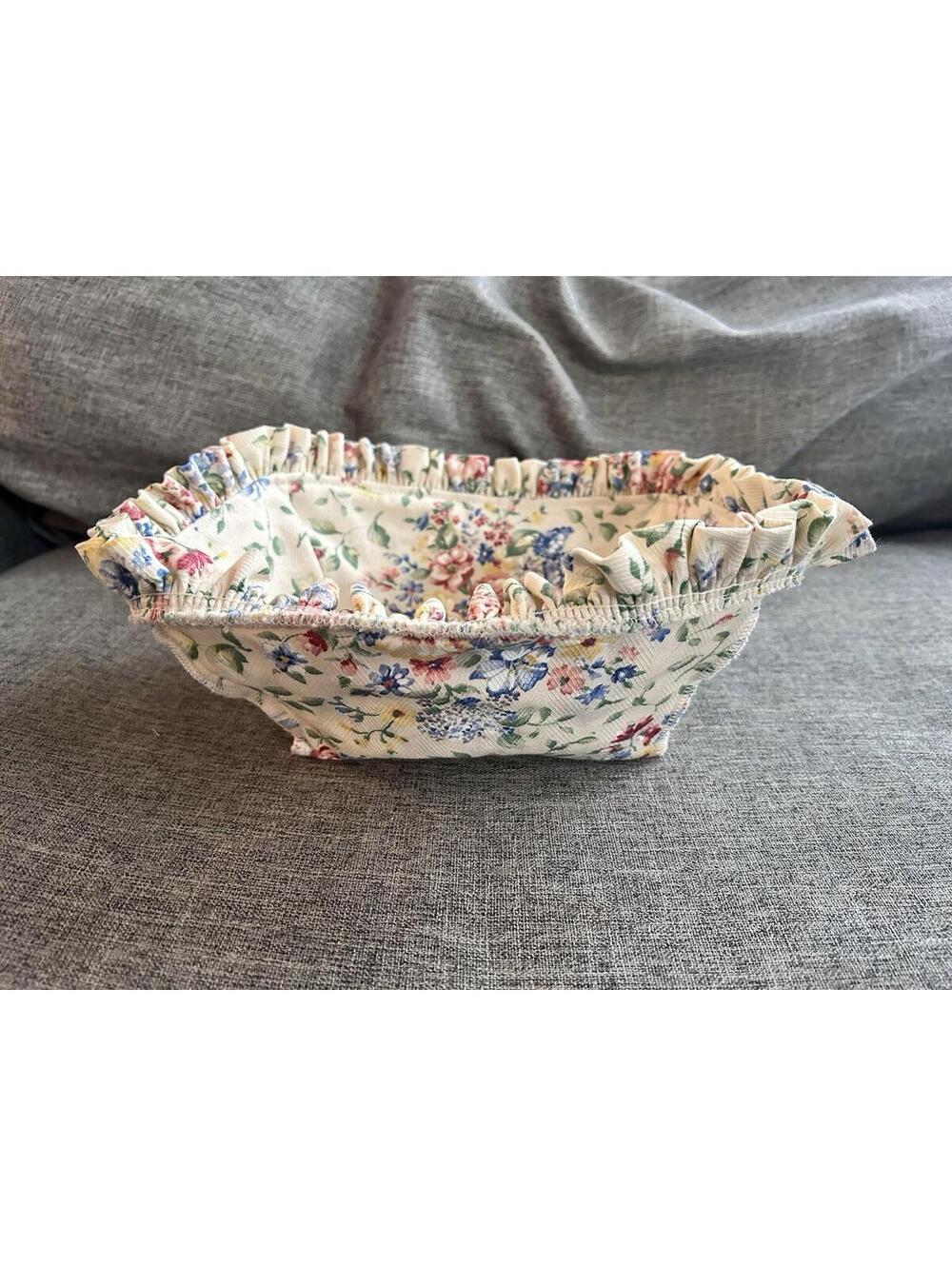 2003 Longaberger Small Easter Spring Floral Ruffle Basket Liner only